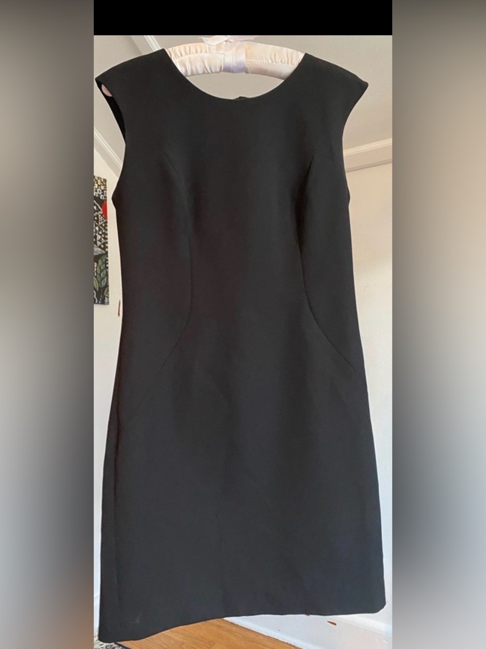 MILLY Classic Black Sleeveless Shift Dress Super flattering side seams